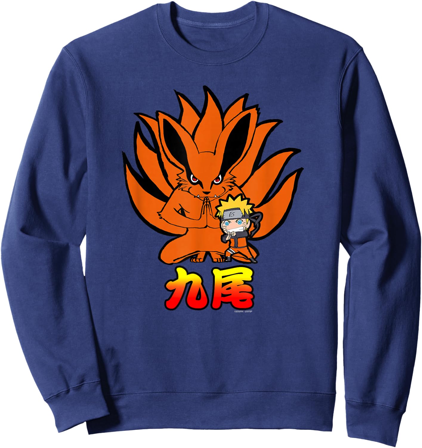 Naruto Shippuden Naruto Kurama Nine Tails Chibi Anime Sweatshirt - Sweatshirt | Navy