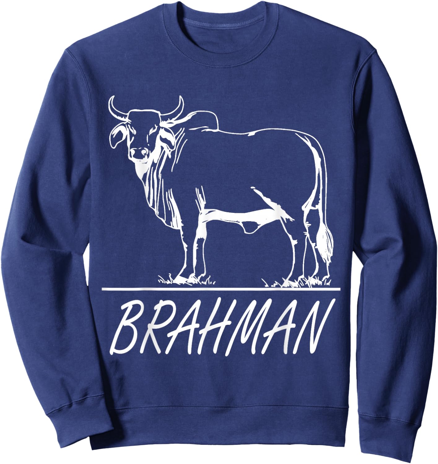 Zebu Cattle, Brahma Bulls, Brahman Cow Milk Yield T Shirt Sweatshirt - Sweatshirt | Navy