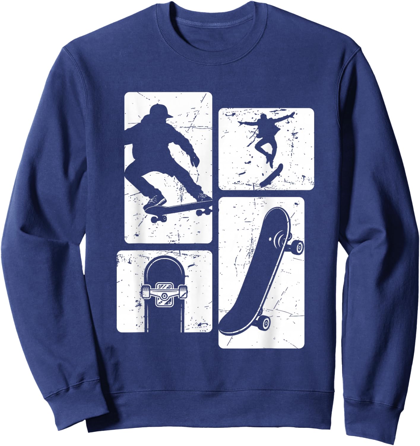 Vintage Retro Skateboard Stunt Sweatshirt - Sweatshirt | Navy