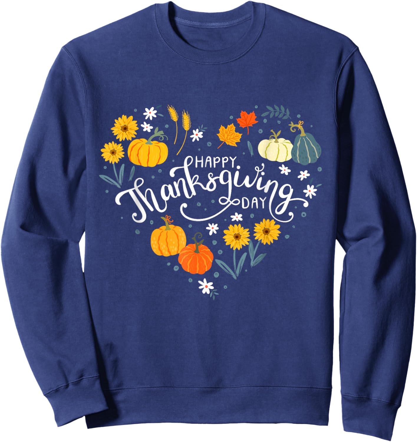 Happy Thanksgiving for Boys Girls Kids Thanksgiving Family Sweatshirt - Sweatshirt | Navy