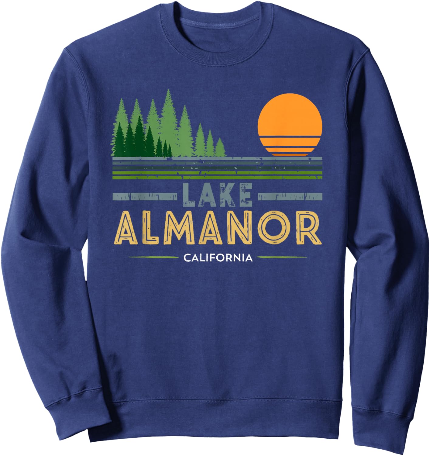 Vintage Lake Almanor California Sweatshirt - Sweatshirt | Navy
