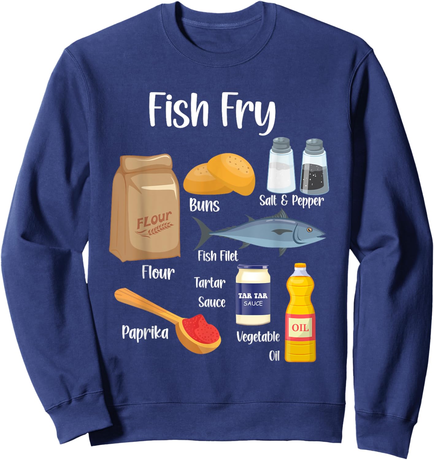 Fish Fry Ingredients Sweatshirt - Sweatshirt | Navy
