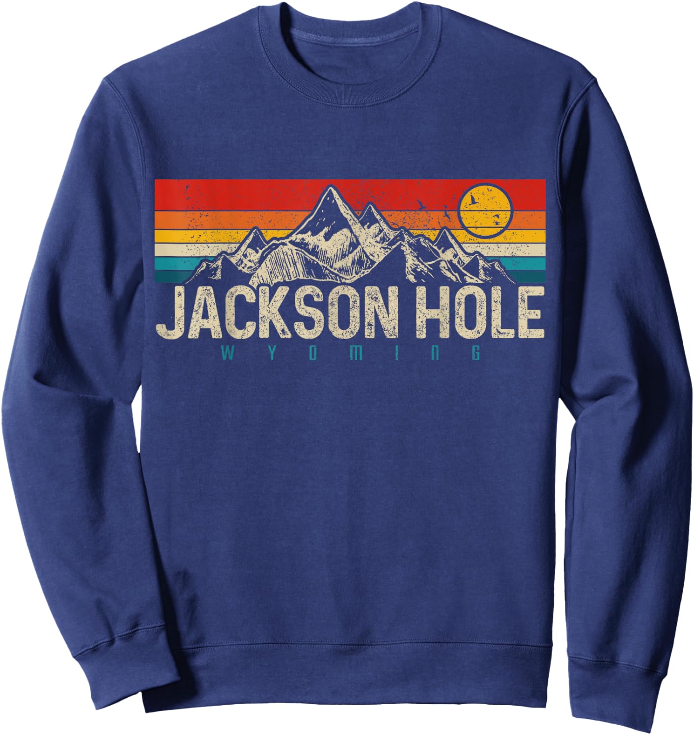 Jackson Hole Wyoming Vintage Mountains Pride Gift Sweatshirt - Sweatshirt | Navy
