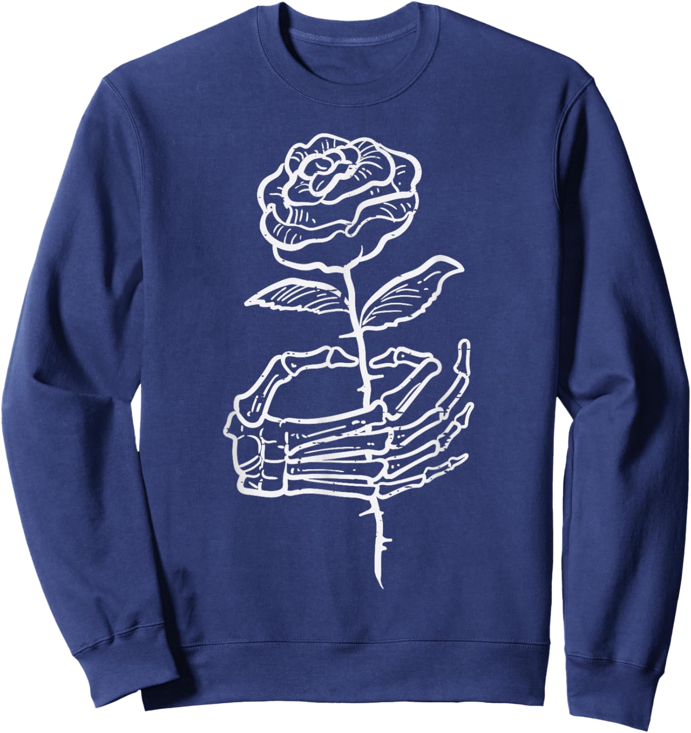 Halloween Skeleton Hand Rose Goth Costume Women Men Kids Boy Sweatshirt - Sweatshirt | Navy
