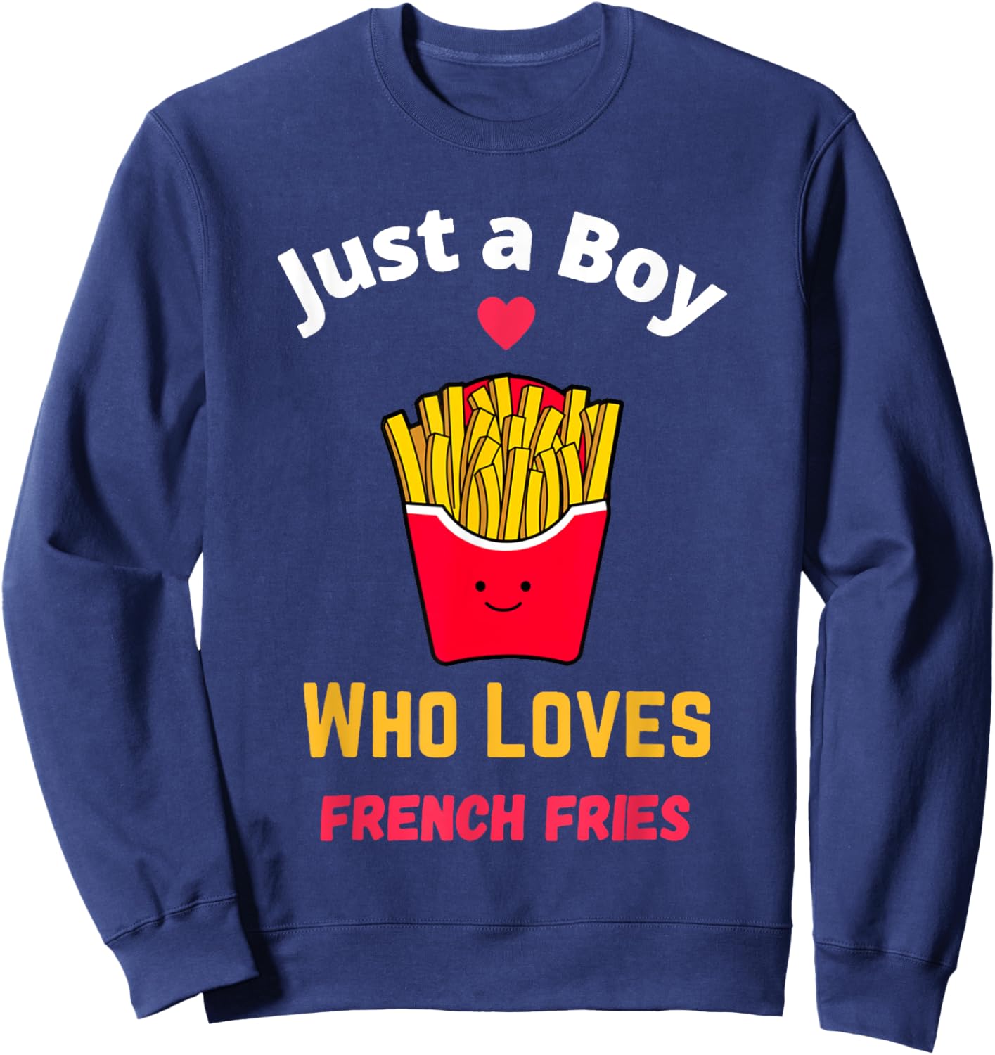 Funny French Fries Gifts It's Fry Day, French Fries Lover , -Adult, Black, Small, Short Sleeve Sweatshirt - Sweatshirt | Navy