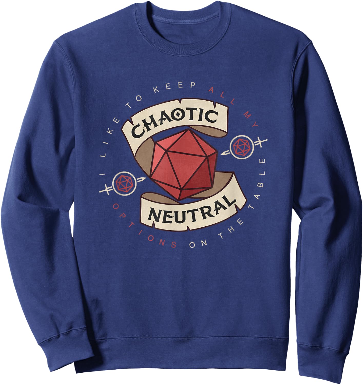 Table Role Play Vintage Game Chaotic Neutral Shirt Sweatshirt - Sweatshirt | Navy