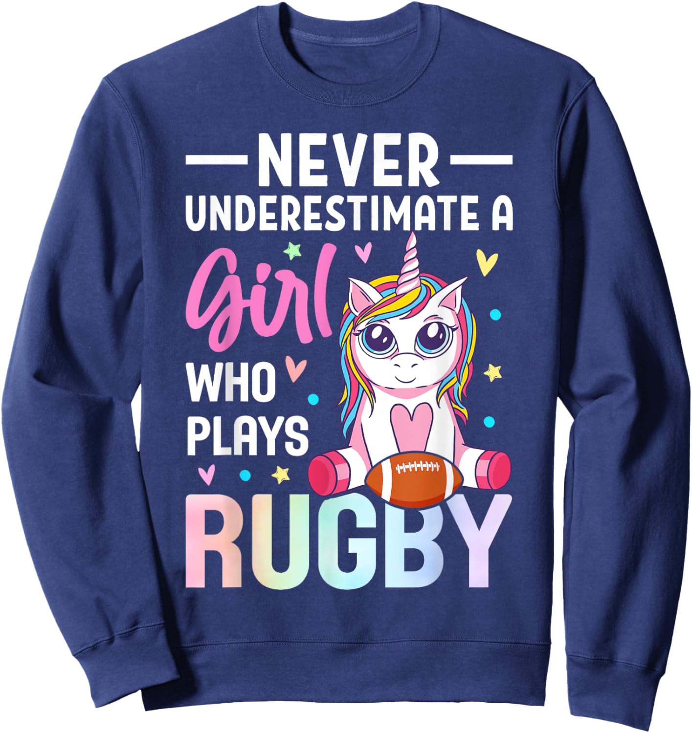 A Girl Who Plays Rugby Rugby Girl Female Rugby Player Sweatshirt - Sweatshirt | Navy