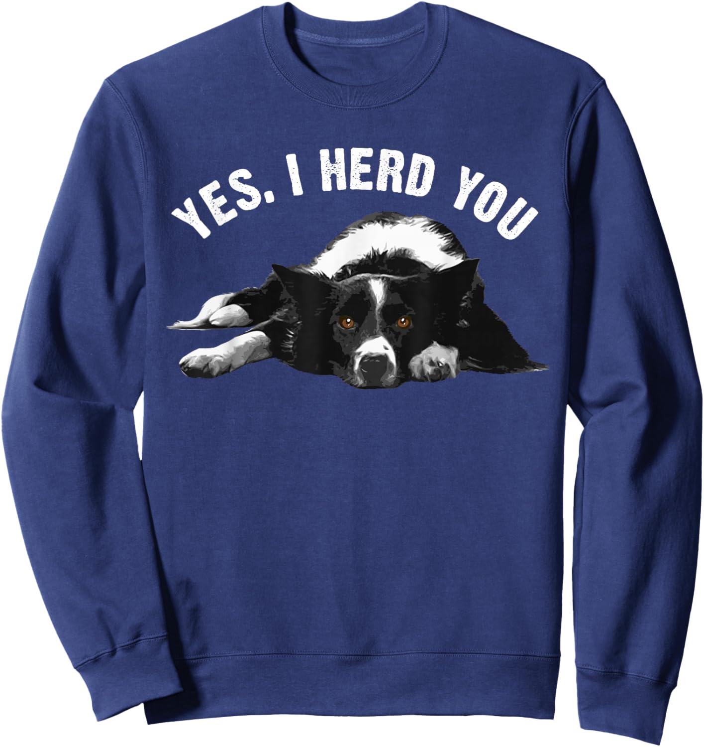 Funny Border Collie Art Men Women Puppy Border Collie Lovers Sweatshirt - Sweatshirt | Navy