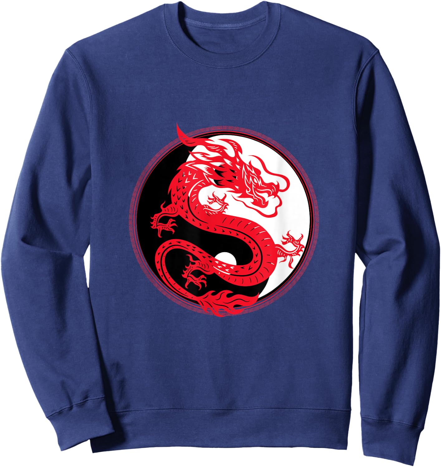 Yin and Yang Dragon Culture Myth Art Chinese Gift Sweatshirt - Sweatshirt | Navy