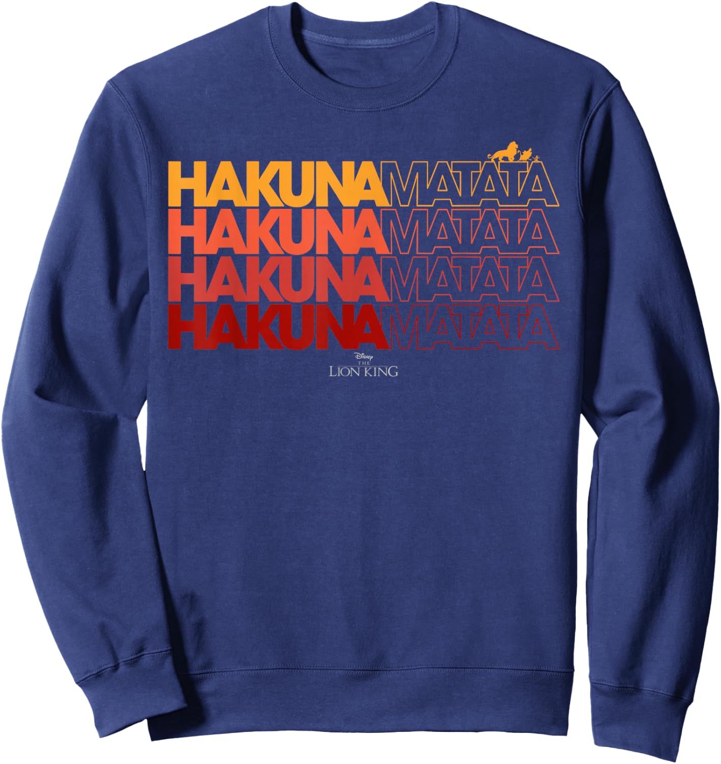Disney The Lion King Hakuna Matata Word Stack Sweatshirt - Sweatshirt | Navy