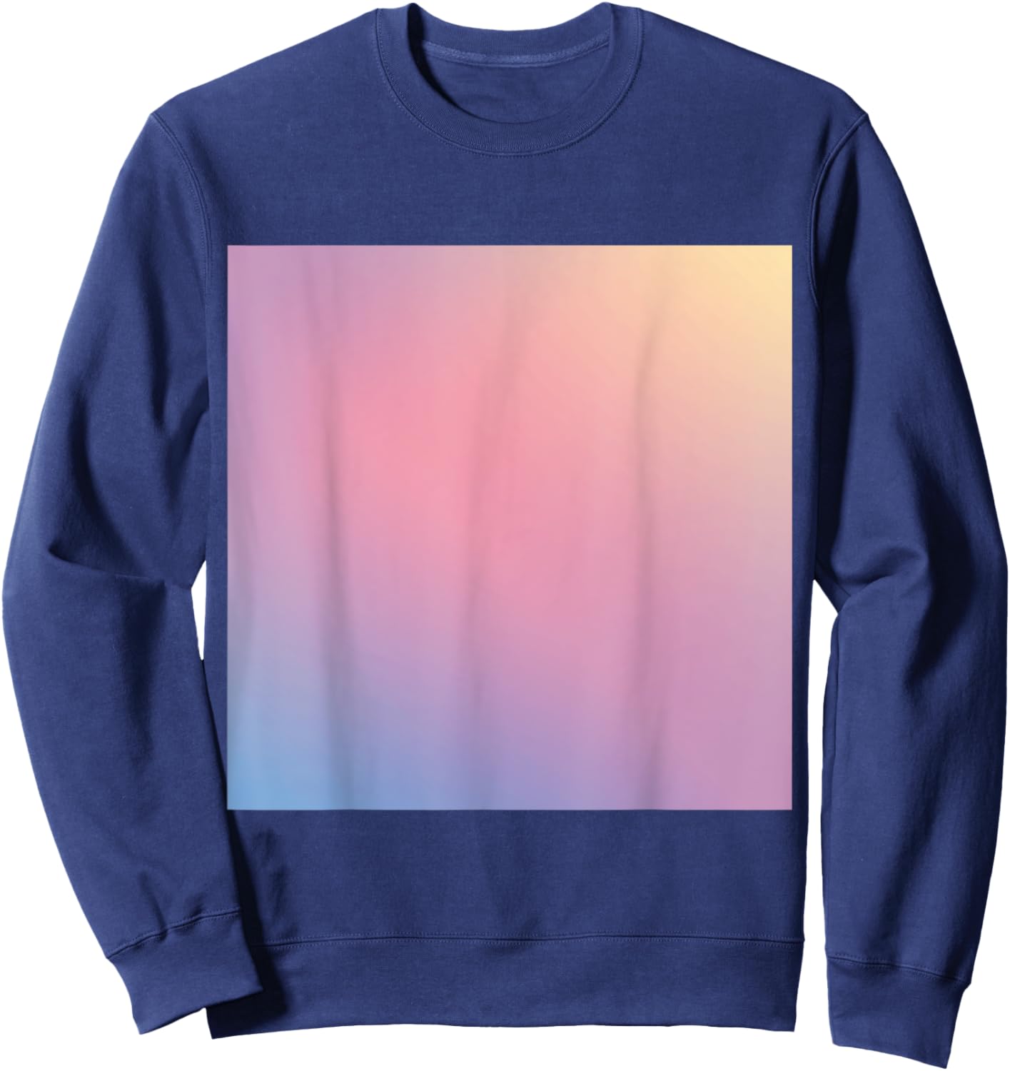 Watercolor Ombre - Pastel Pink Blue Yellow Gradient Sweatshirt - Sweatshirt | Navy