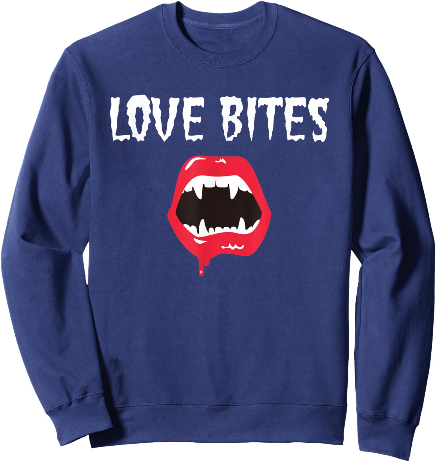 Love Bites Lips and Fangs Sweatshirt - Sweatshirt | Navy