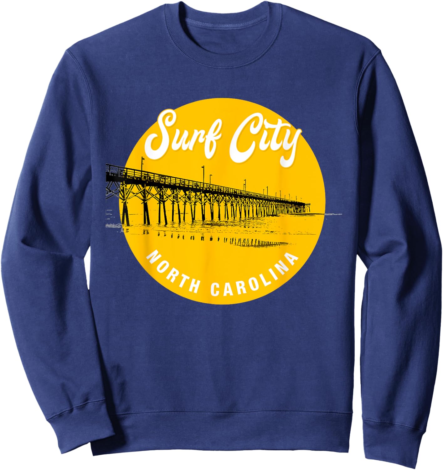 Surf City North Carolina Pier Sweatshirt - Sweatshirt | Navy
