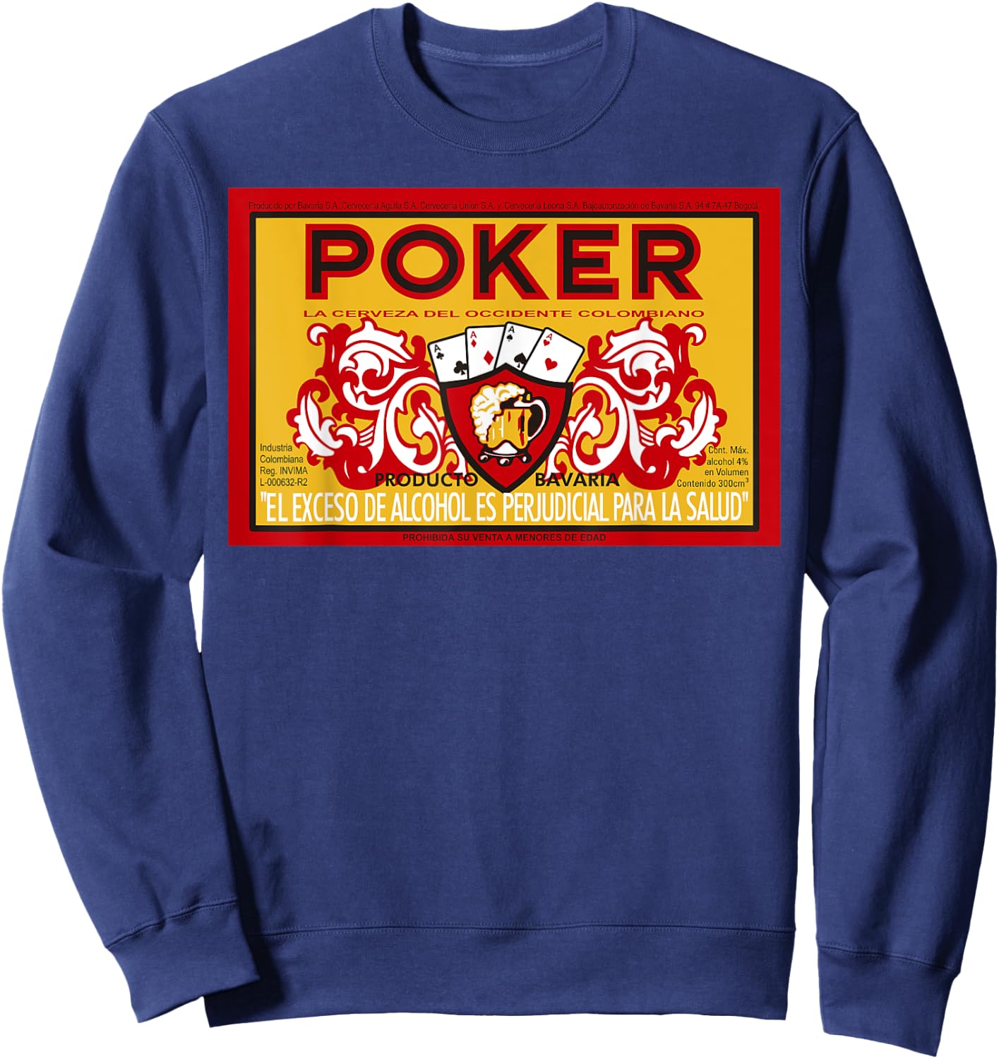 Cerveza Poker Colombia From Medellin To All Colonbia Parcero Sweatshirt - Sweatshirt | Navy