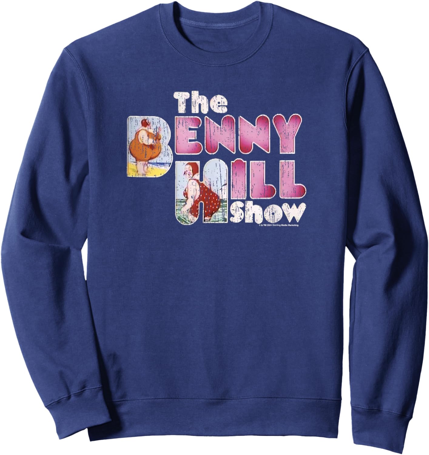 Benny Hill Show Comedian Lady At The Seaside Sweatshirt - Sweatshirt | Navy