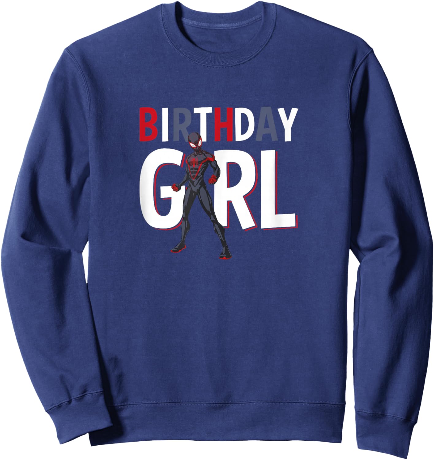 Marvel Spider-Man Miles Morales Birthday Girl Logo Sweatshirt - Sweatshirt | Navy