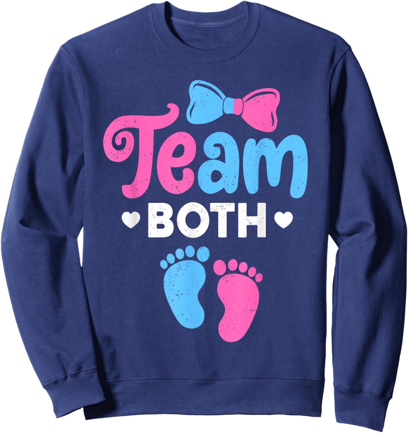 Team Both Pink Or Blue Gender Reveal Sweatshirt - Sweatshirt | Navy