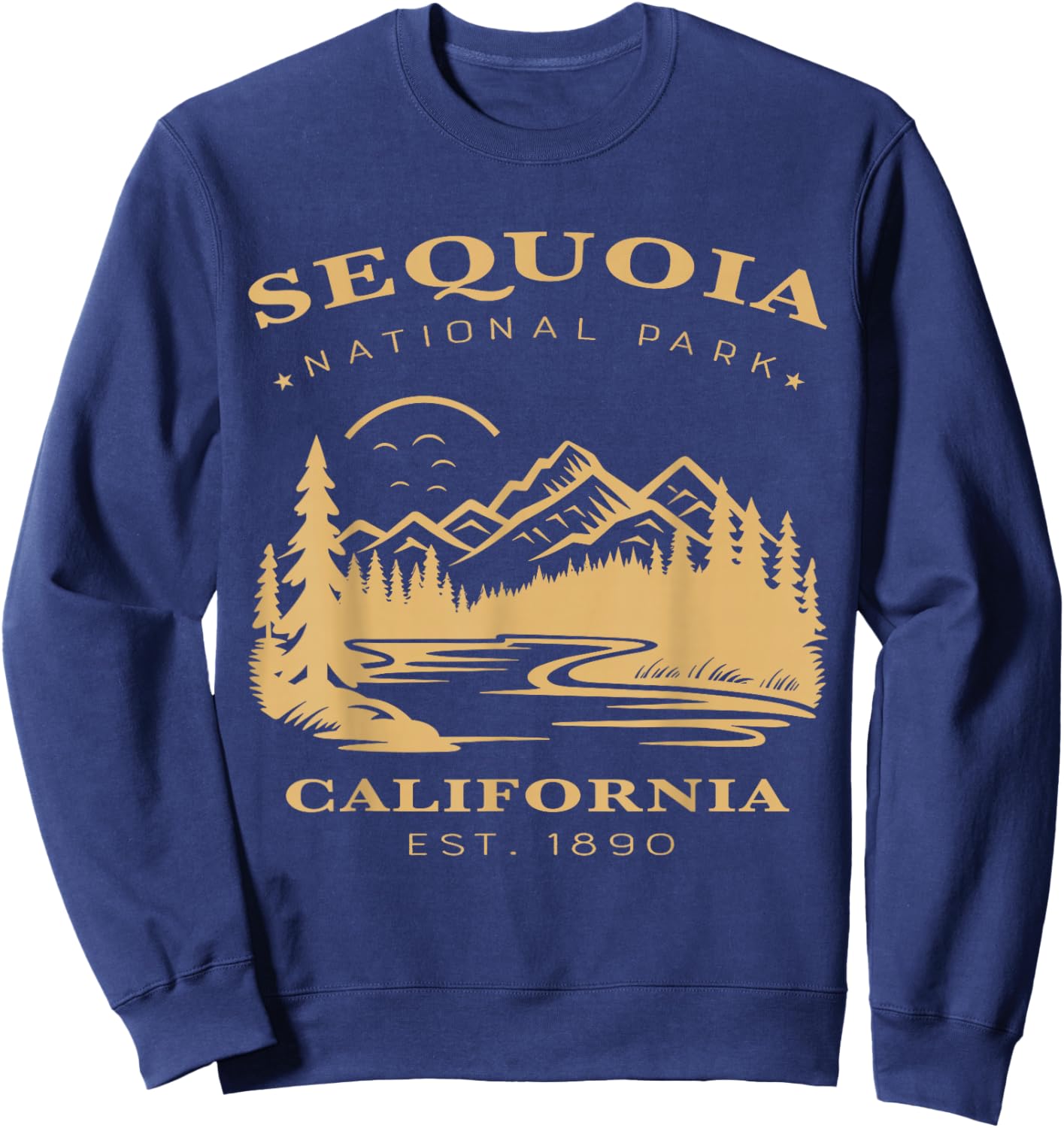 Retro Vintage Sequoia National Park for kids Hiking Camping Sweatshirt - Sweatshirt | Navy