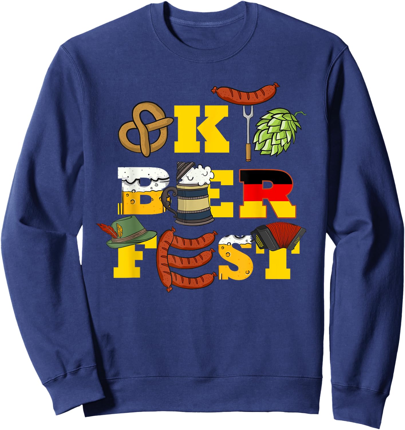 German Oktoberfest Funny Oktoberfest Costume Men Oktoberfest Sweatshirt - Sweatshirt | Navy