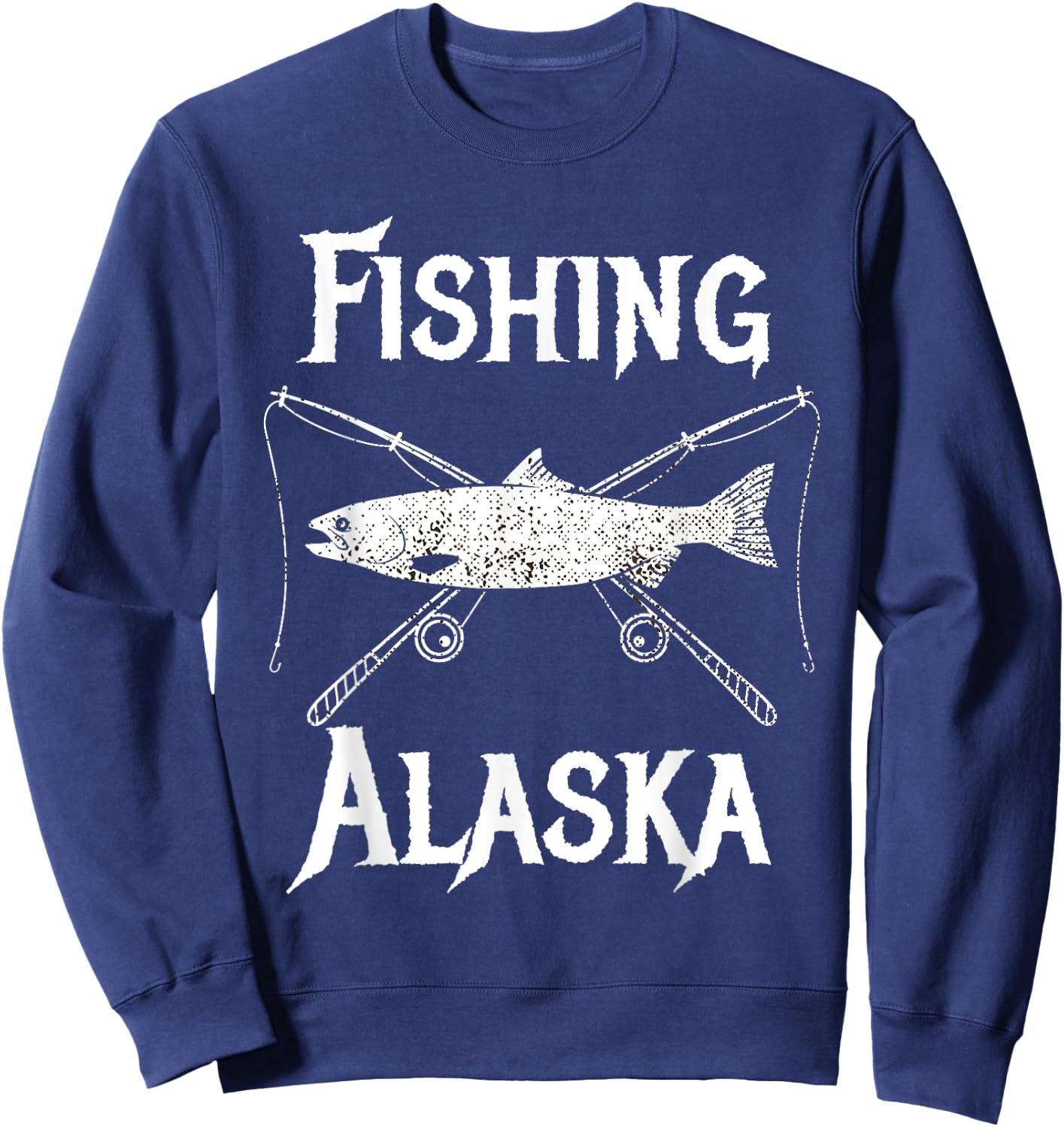 Last Frontier Alaska Souvenirs Gifts Fish Alaska Salmon Sweatshirt - Sweatshirt | Navy