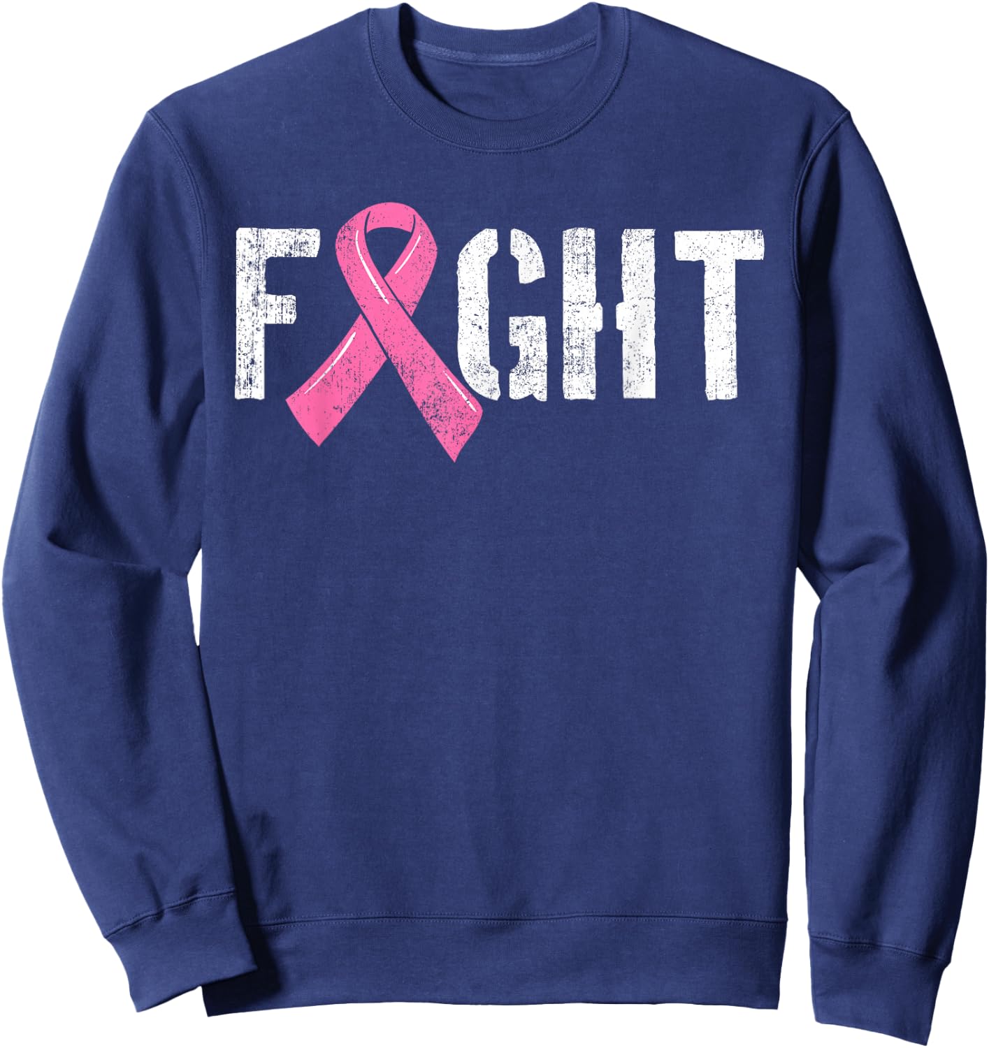 Fight Breast Cancer Shirt Disease Pink Ribbon Gift Sweatshirt - Sweatshirt | Navy