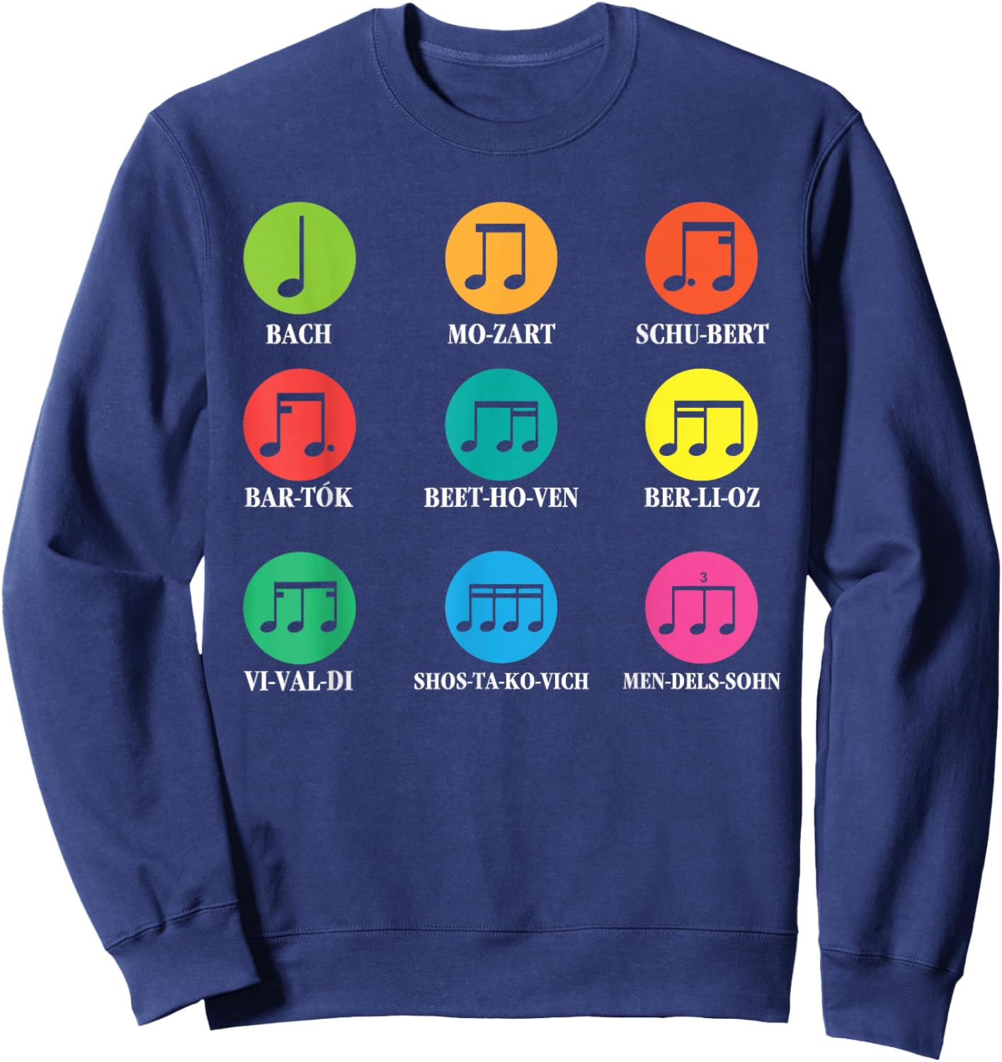 Classical Composers Classical Music Sheet Music Sweatshirt - Sweatshirt | Navy
