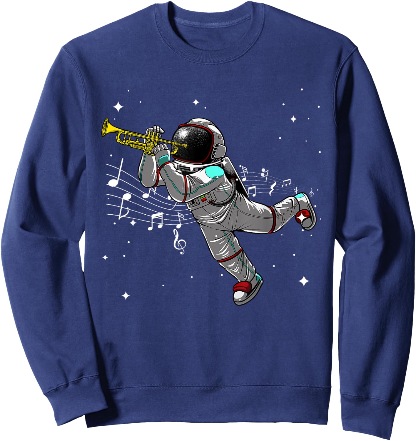 Cool Trumpet Women Astronaut Trumpet Player Musician Sweatshirt - Sweatshirt | Navy