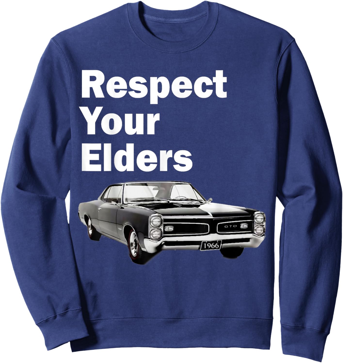 1966 66 GTO Classic Car Old School Muscle Car Sweatshirt - Sweatshirt | Navy
