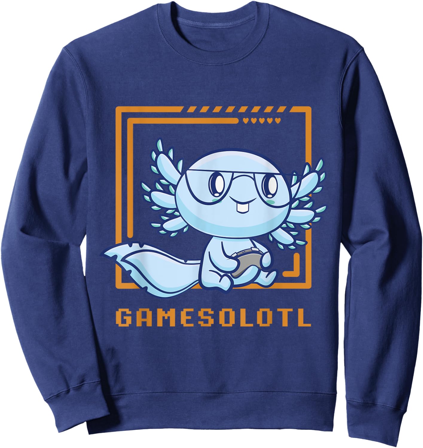 Gamesolotl Gamer Axolotl Playing Video Games Walking Fish Sweatshirt - Sweatshirt | Navy