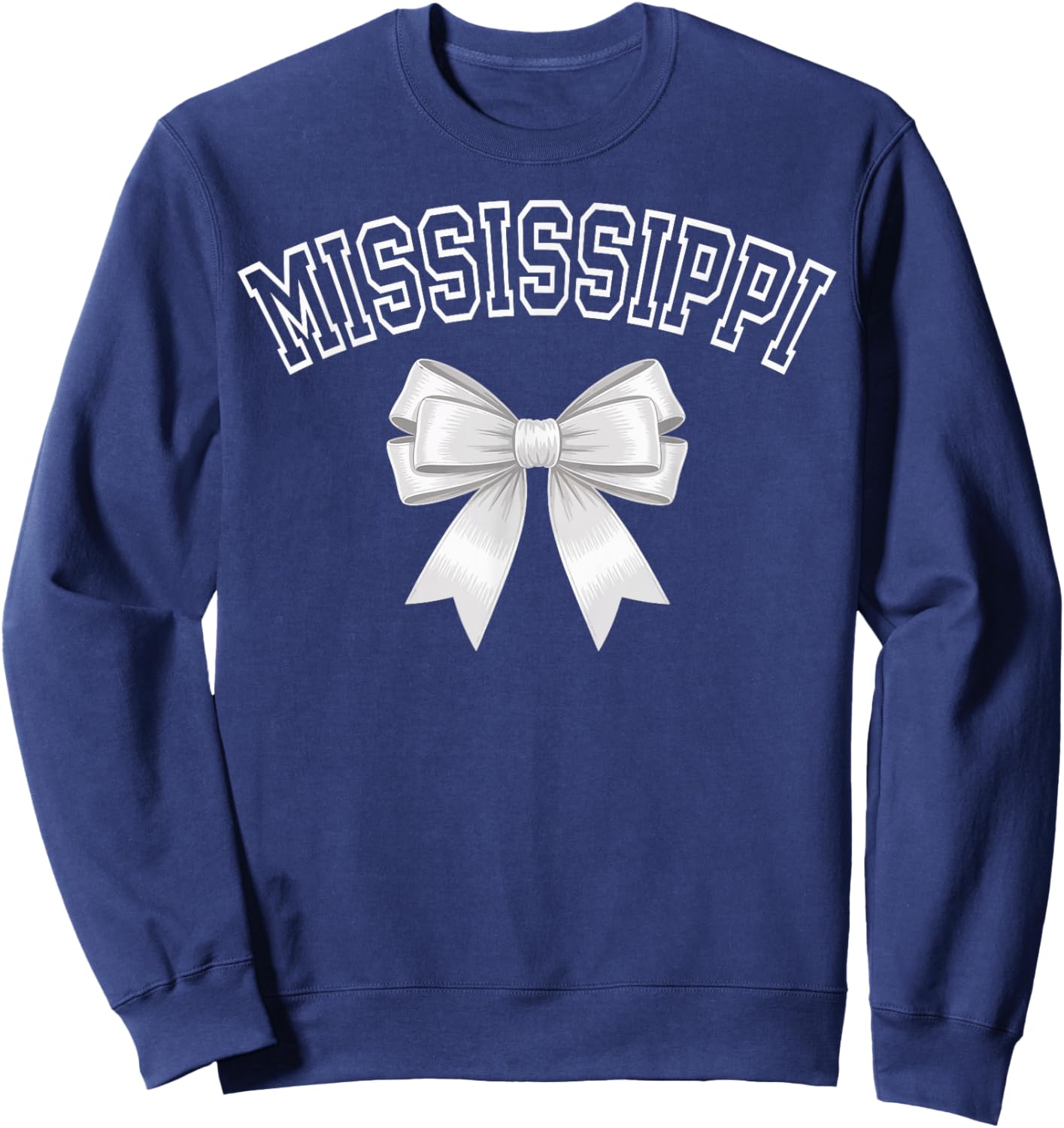 Mississippi Coquette Bow Hometown Pride Girls Sweatshirt - Sweatshirt | Navy