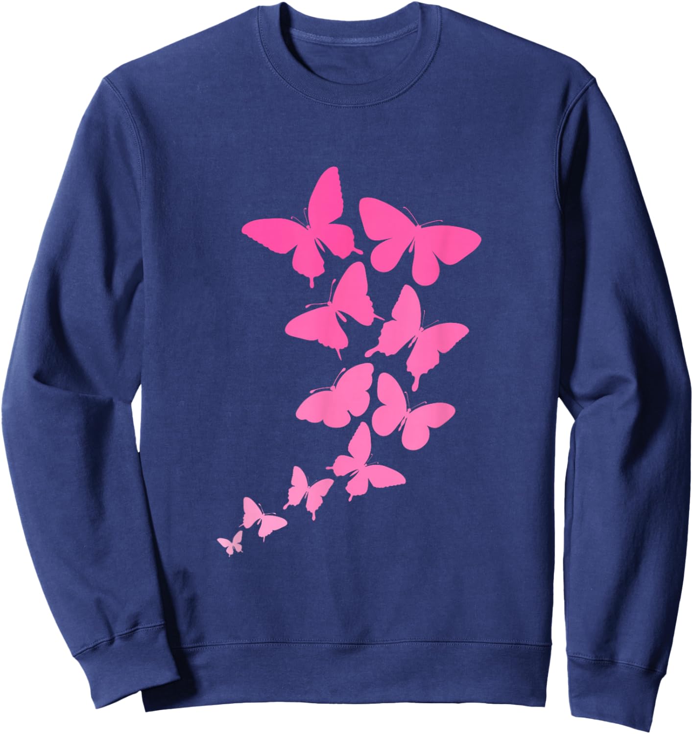 Pink Butterflies Sweatshirt - Sweatshirt | Navy
