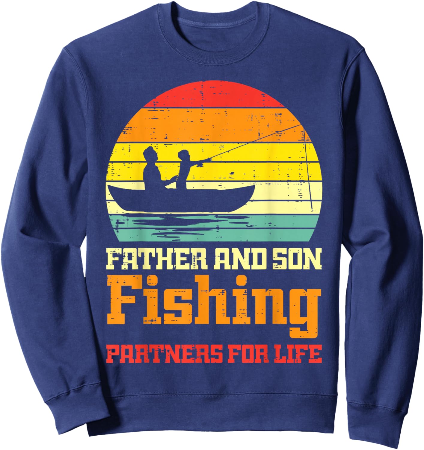 Father Son Fishing Partner For Life Match Dad Boys Men Kids Sweatshirt - Sweatshirt | Navy