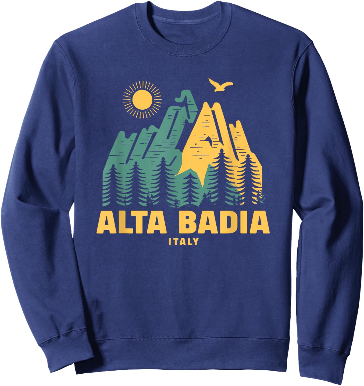 Alta Badia Mountains Italy Hiking Outdoors Vintage Sweatshirt - Sweatshirt | Navy