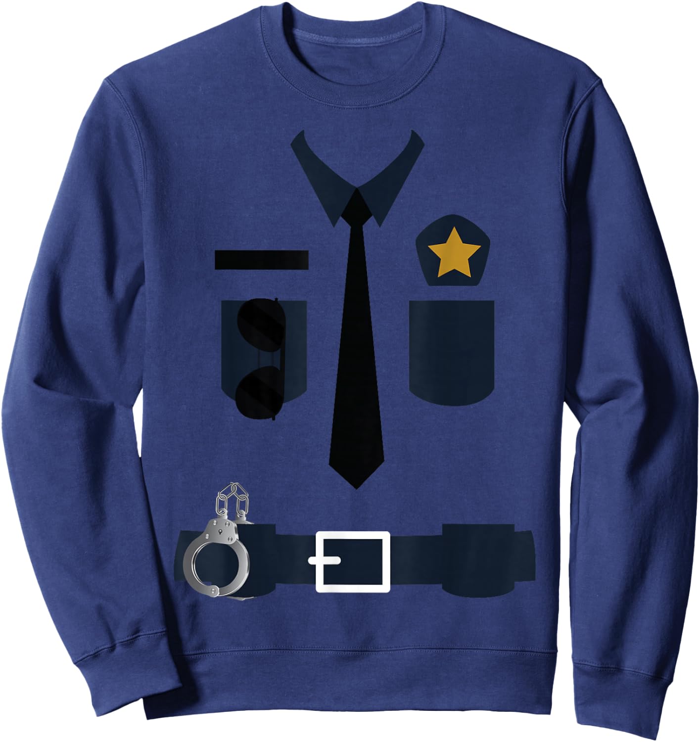 Police Cop Uniform Funny Halloween Costume Policeman Sweatshirt - Sweatshirt | Navy