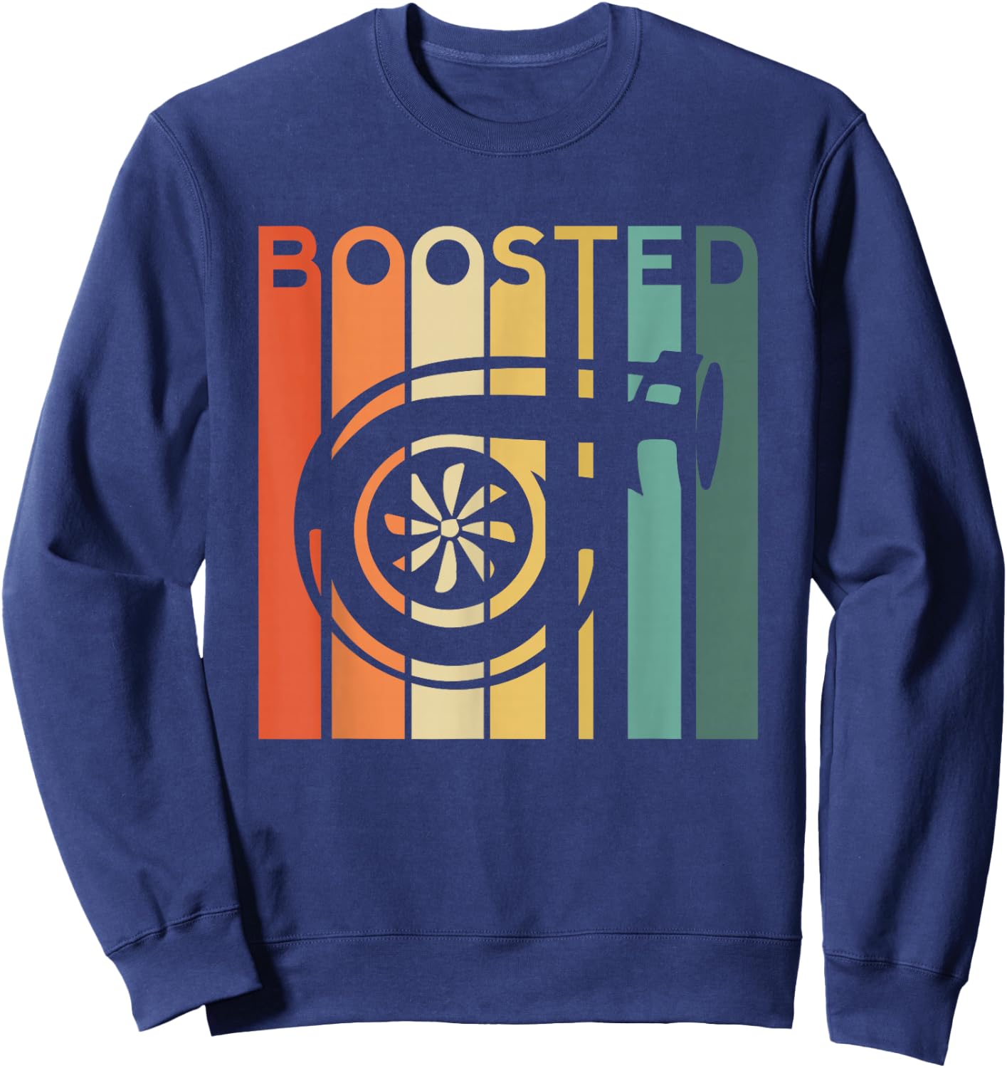 Boost Turbo Car Boosted Turbocharger Auto X Retro Race Tuner Sweatshirt - Sweatshirt | Navy