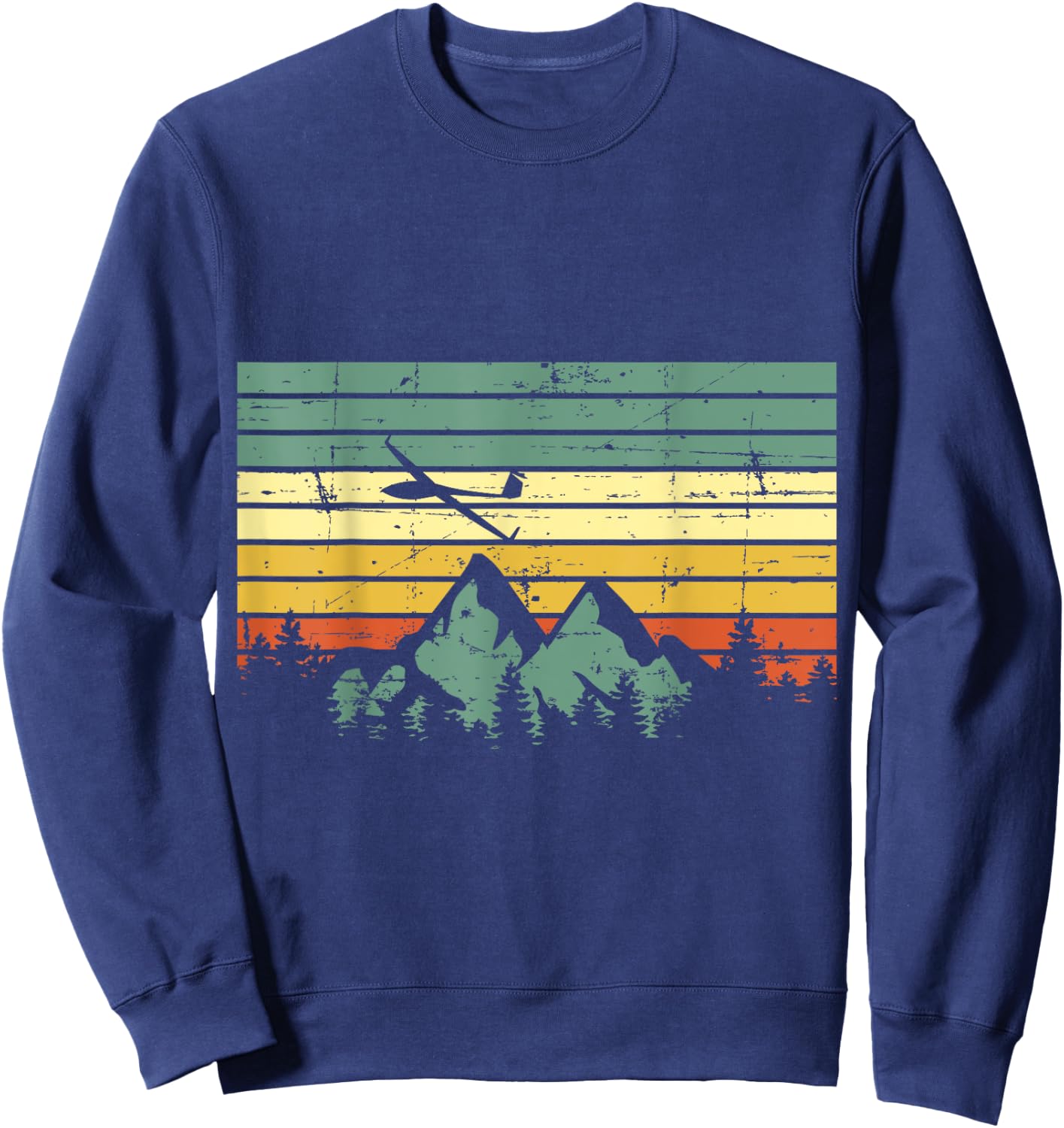 Vintage Gliding Airplane Aviation Mountain Glider Pilot Gift Sweatshirt - Sweatshirt | Navy