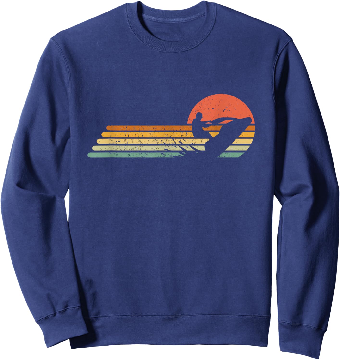 Vintage Retro Jetski Rider Jetskiing Jetboat Rider Sweatshirt - Sweatshirt | Navy