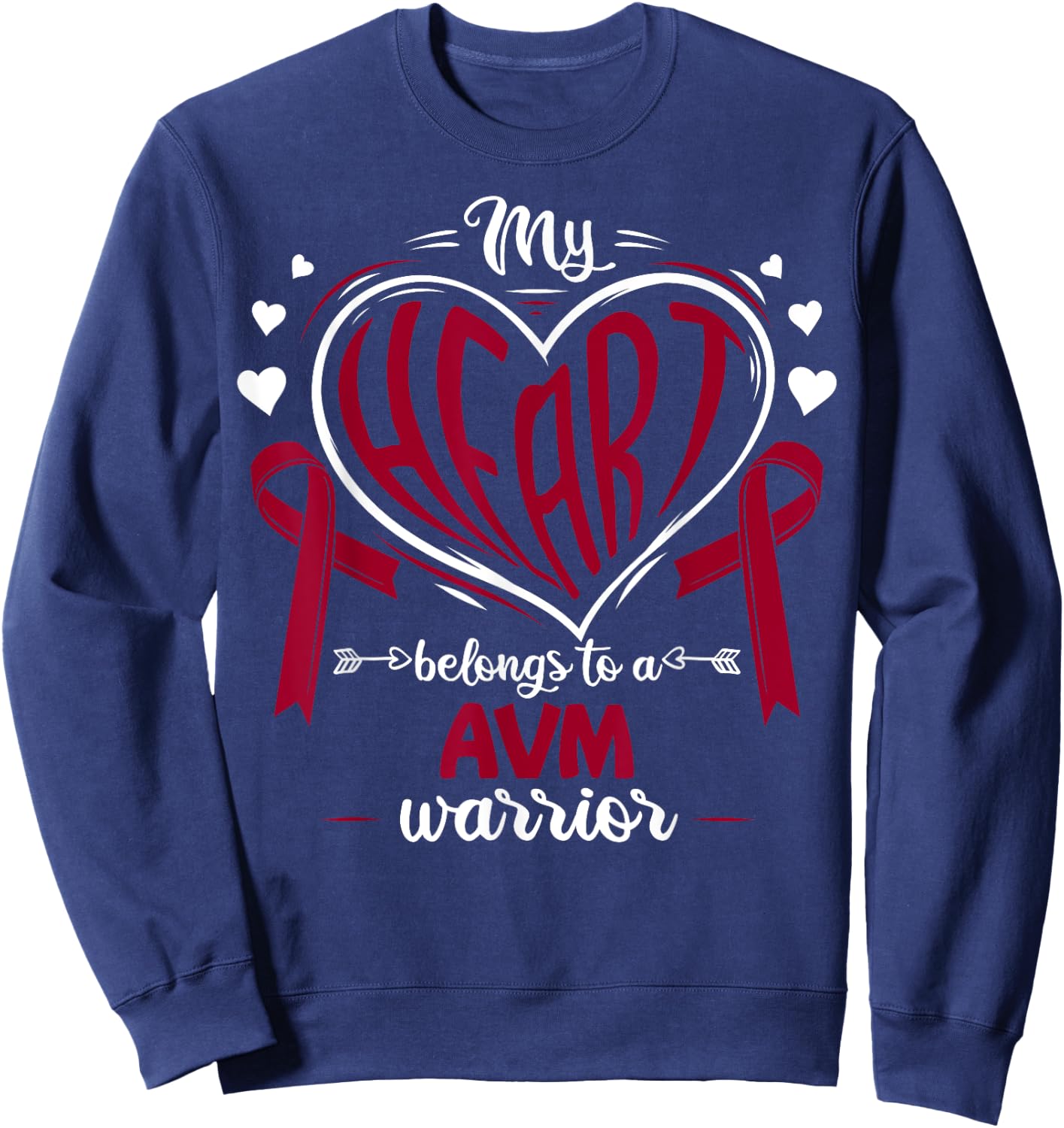 AV Malformation My Heart Belongs To A AVM Warrior AVM Sweatshirt - Sweatshirt | Navy