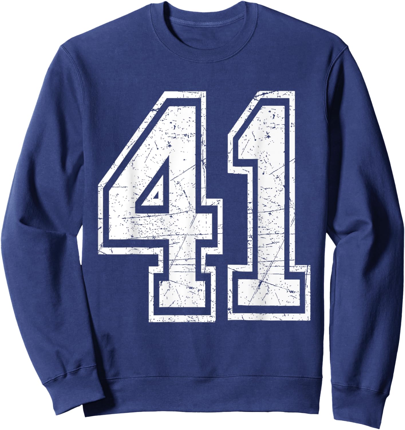 Number 41 Varsity Sports Team Jersey 41st Birthday Sweatshirt - Sweatshirt | Navy