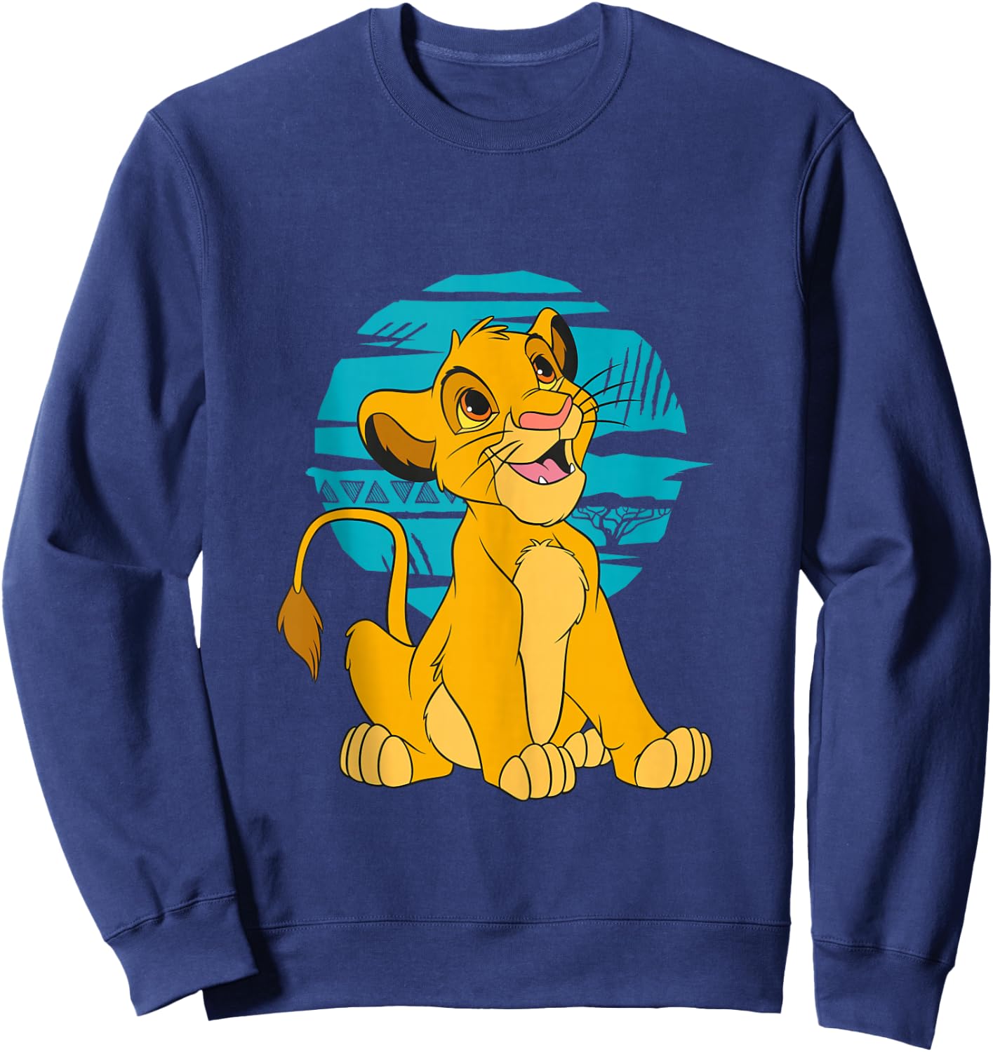 Disney The Lion King Young Simba Happy Blue Retro Sweatshirt - Sweatshirt | Navy