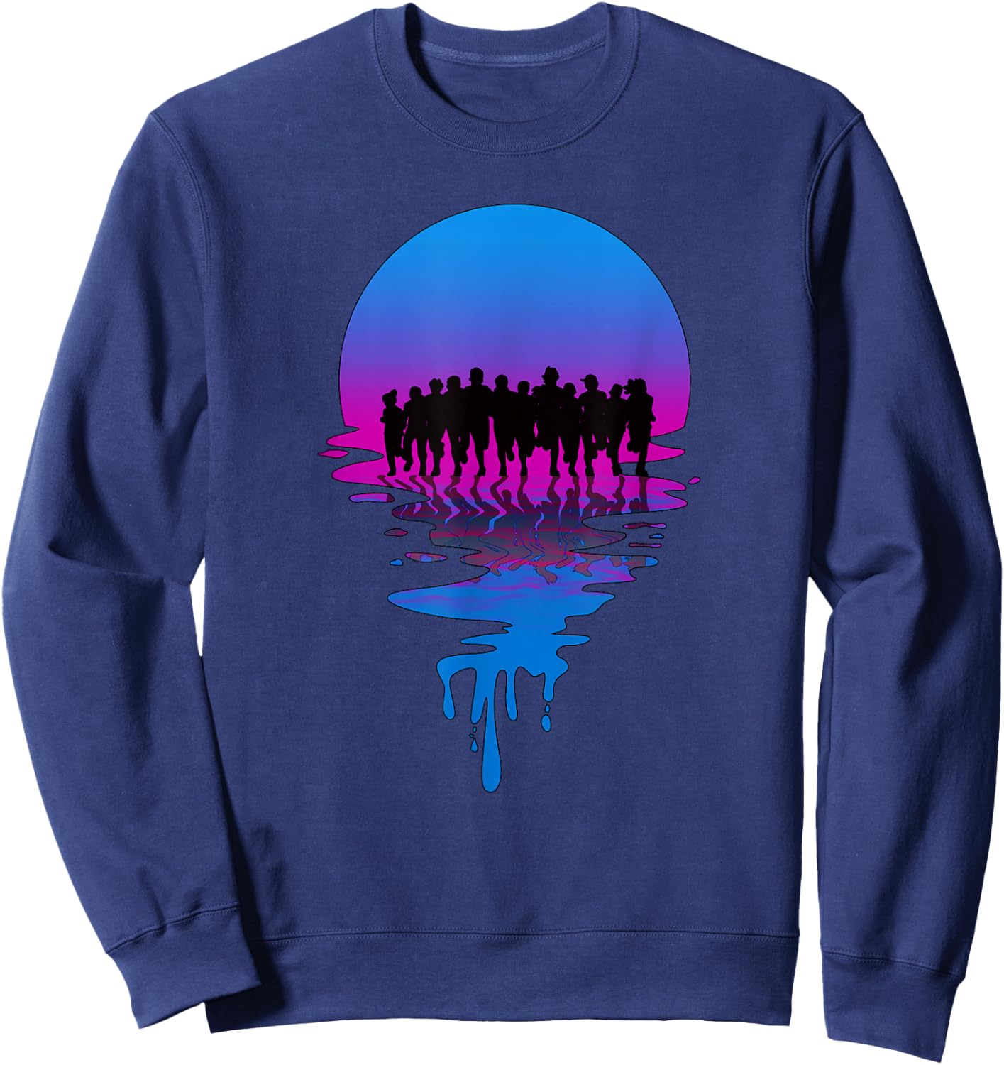 Vintage Retro Sunset Marathon Sweatshirt - Sweatshirt | Navy