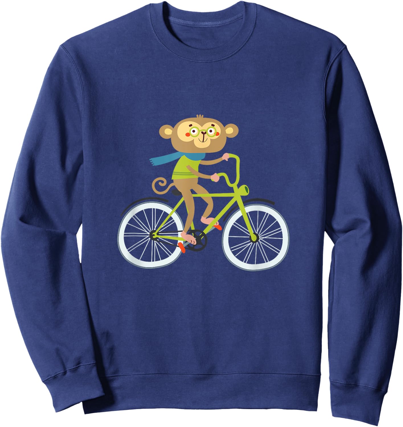 Monkey Animal Bike Bicycle Biking Biker Cyclist Cycling Gift Sweatshirt - Sweatshirt | Navy