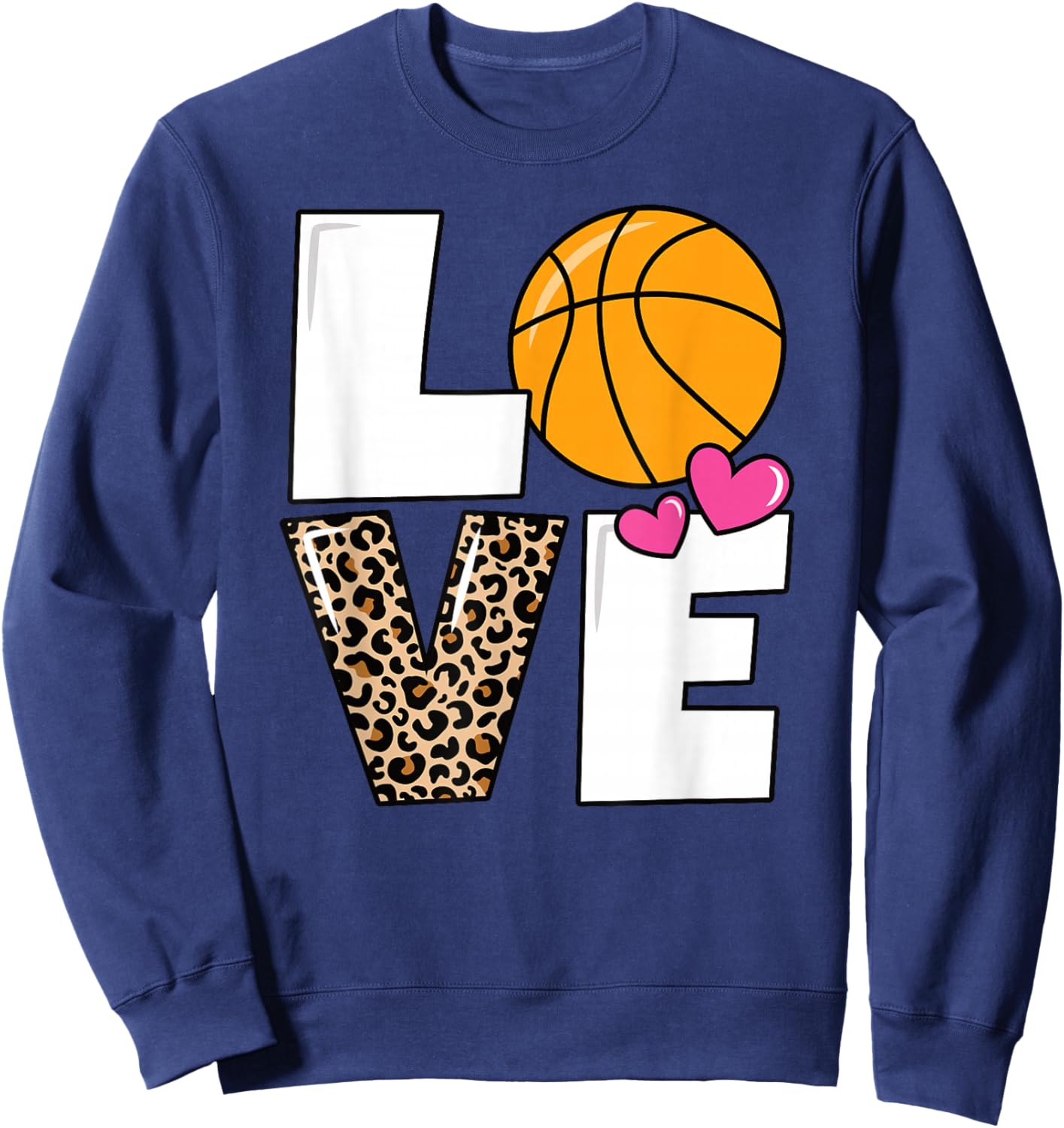 Love Basketball Cute Women Girls Basketball Lover Sweatshirt - Sweatshirt | Navy