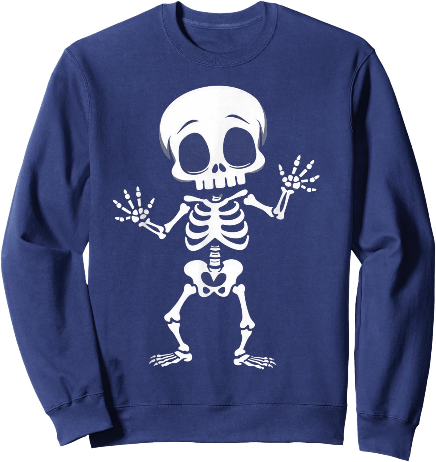 BOO Skeleton halloween kids boys toddler men funny costume Sweatshirt - Sweatshirt | Navy