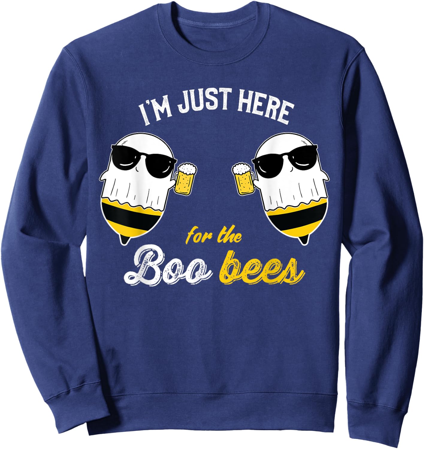 I'm just Here for the Boo Bees Halloween Funny Sweatshirt - Sweatshirt | Navy
