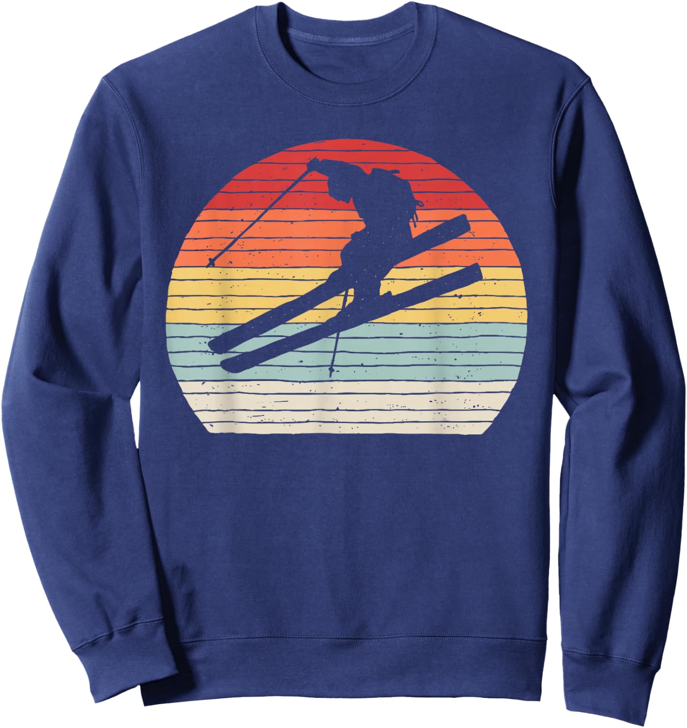 Vintage Retro Winter Sports Skiing Sweatshirt - Sweatshirt | Navy
