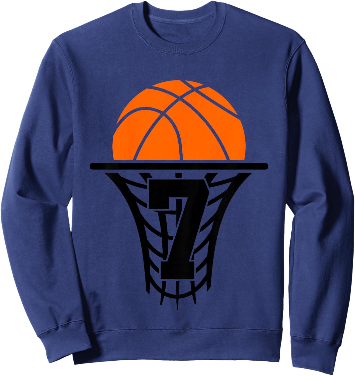 7 Years Basketball 7th Birthday Sweatshirt - Sweatshirt | Navy