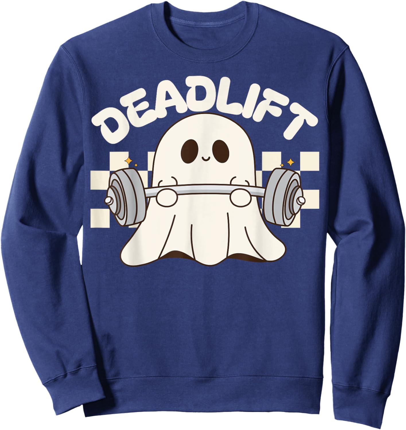 Dead Lift Funny Halloween Ghost Weight Lifting Workout GYM Sweatshirt - Sweatshirt | Navy