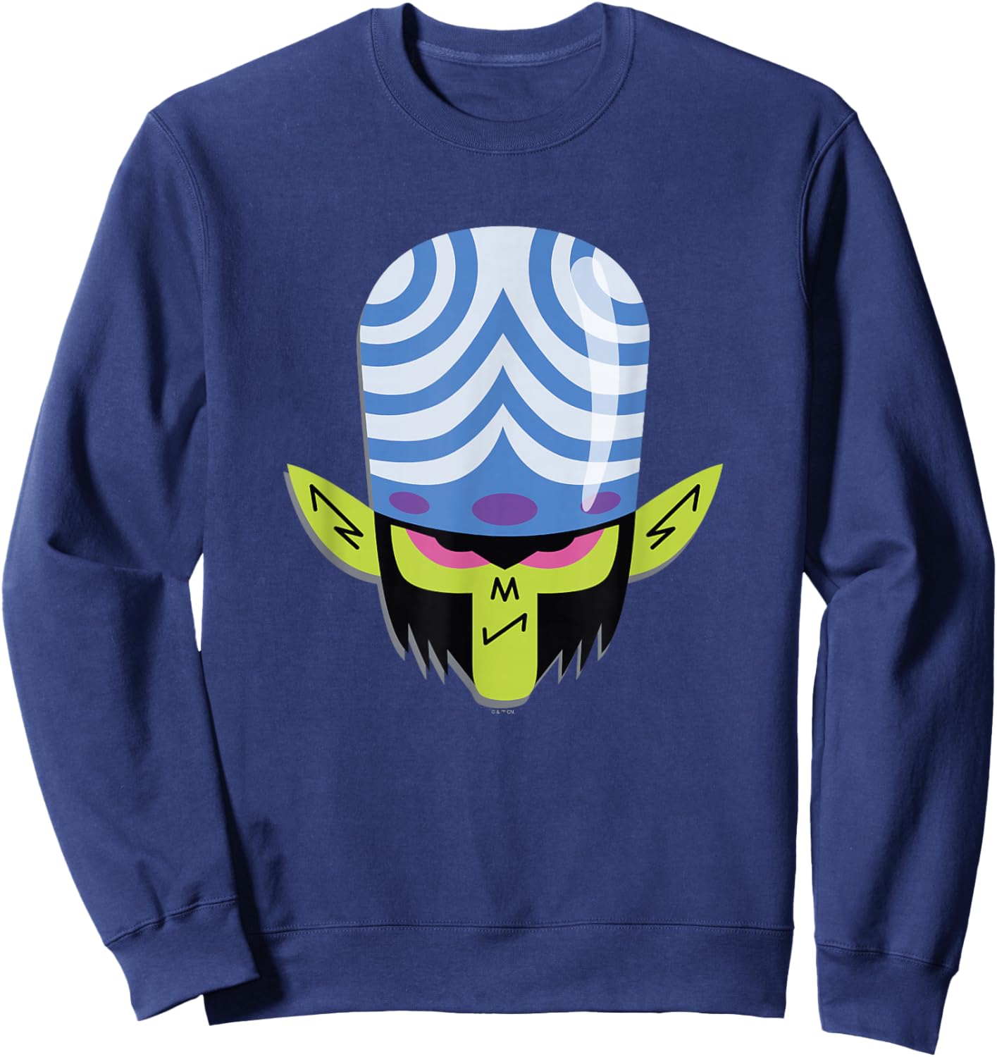 Power Puff Girls Mojo JoJo Big Face Angry Mood Logo Sweatshirt - Sweatshirt | Navy