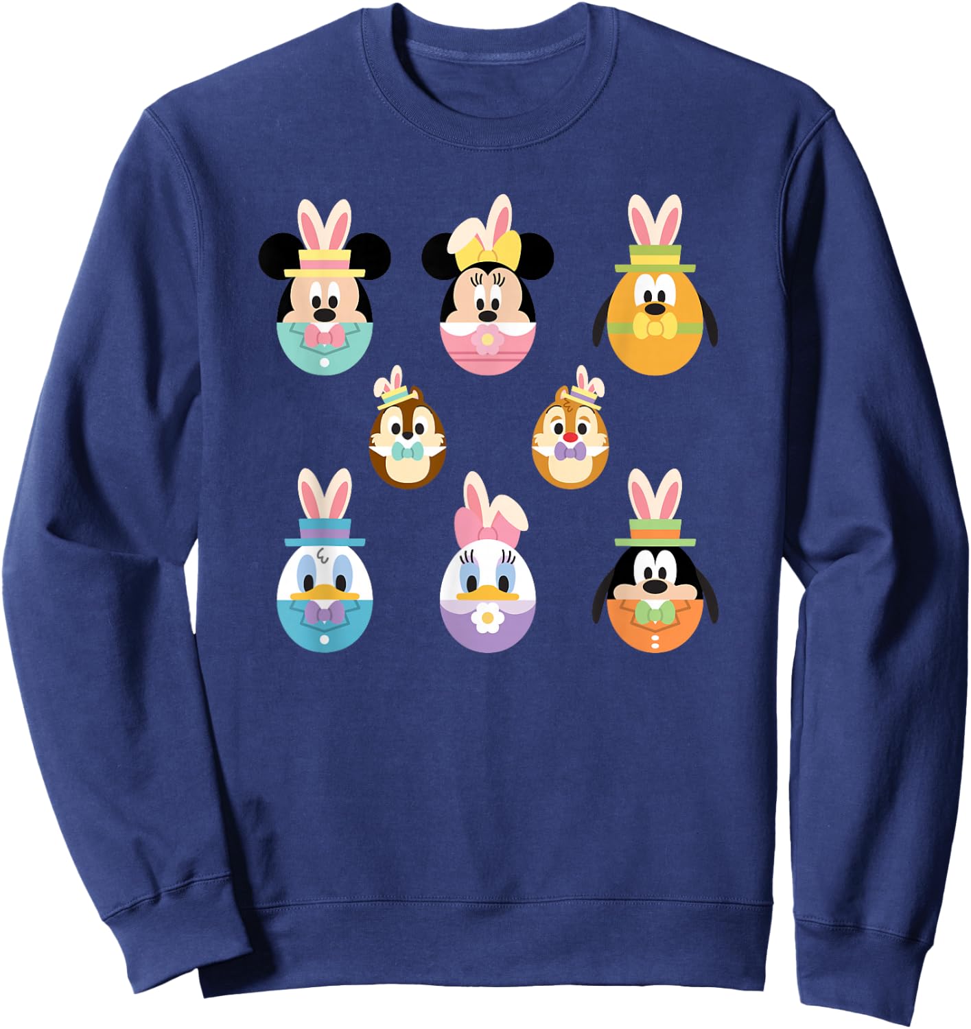 Disney Mickey Mouse & Friends Cute Easter Bunny Easter Eggs Sweatshirt - Sweatshirt | Navy